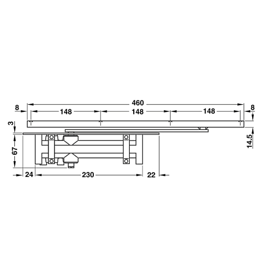 Thiết bị đóng cửa tự động âm Hafele DCL31 931.84.088