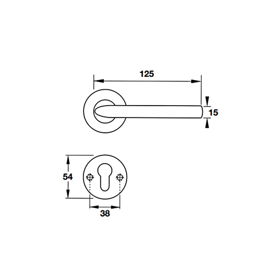 Tay nắm gạt có nắp che cho cửa vệ sinh Hafele - Hình chữ nhật dẹt 903.99.978