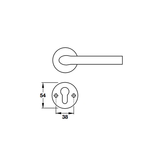 Tay nắm gạt có nắp che cho cửa phòng Hafele - Hình chữ nhật dẹt 903.99.991