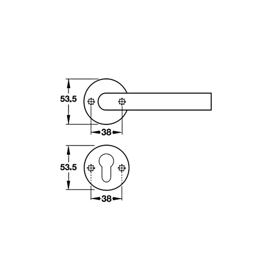 Tay nắm gạt có nắp che Hafele - Hình trụ 903.92.596