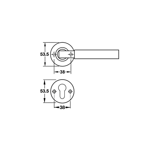 Tay nắm gạt có nắp che Hafele - Hình trụ 903.92.696