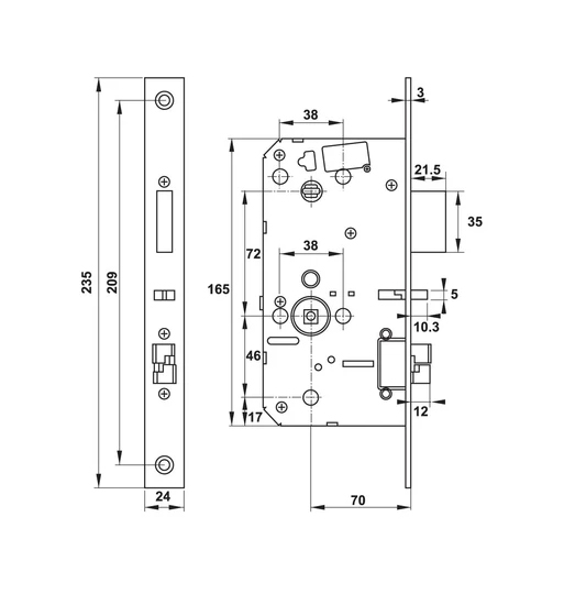 Khóa điện tử Hafele PP9000 (Không bao gồm Pin) 912.05.691